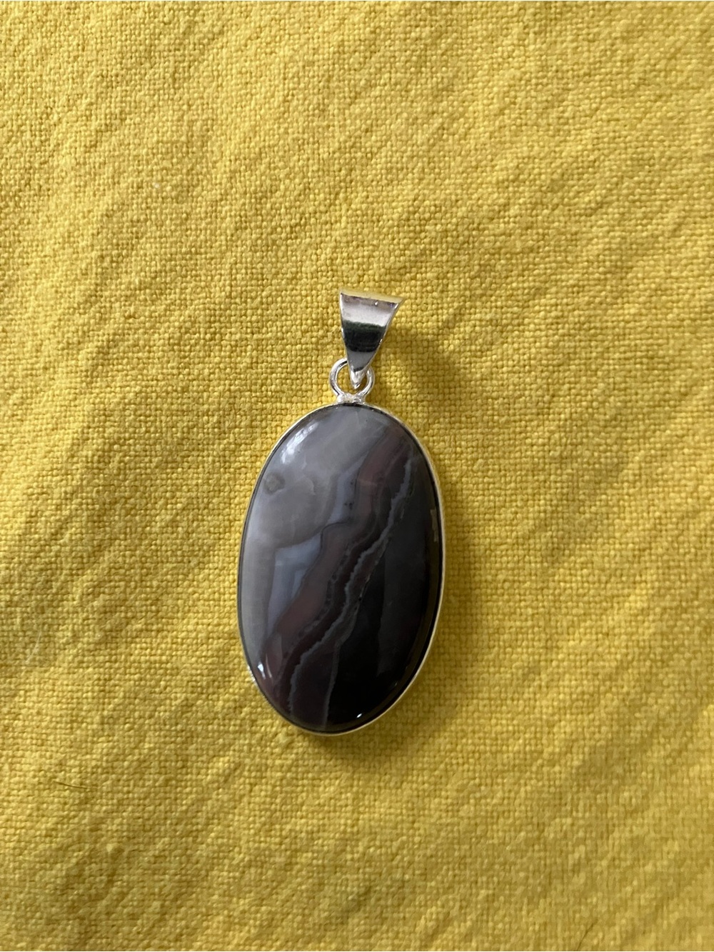 Silver Plated Agate Pendant
